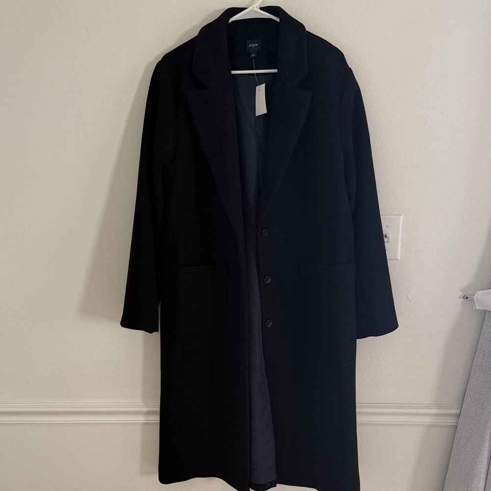J. Crew Factory Black Wool-Blend Topcoat